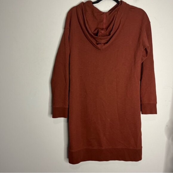 Toad & Co Follow Through Hooded Dress Sweater Brown Pockets, size M - Picture 4 of 7